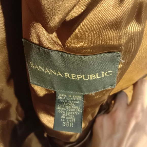 Banana Republic Men's Single Breasted Genuine Leather Jacket in Brown Size 38R - Picture 4 of 4